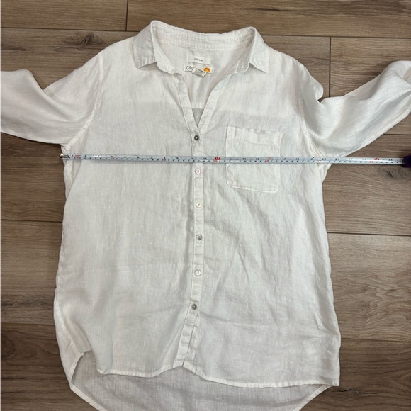 C&C California White Linen Casual Button Down Shirt - Picture 4 of 6